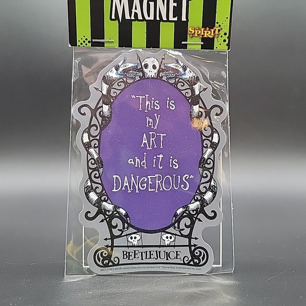Beetlejuice Magnet This is my Art And It is Dangerous Fridge Car Movie Halloween - Picture 3 of 5